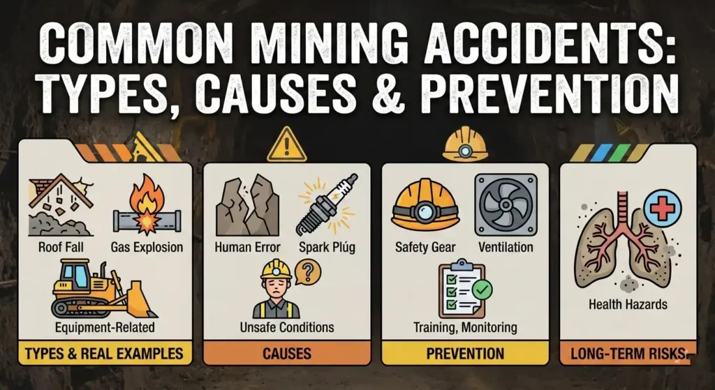 Common Mining Accidents: Types, Real Examples, Causes, and Prevention