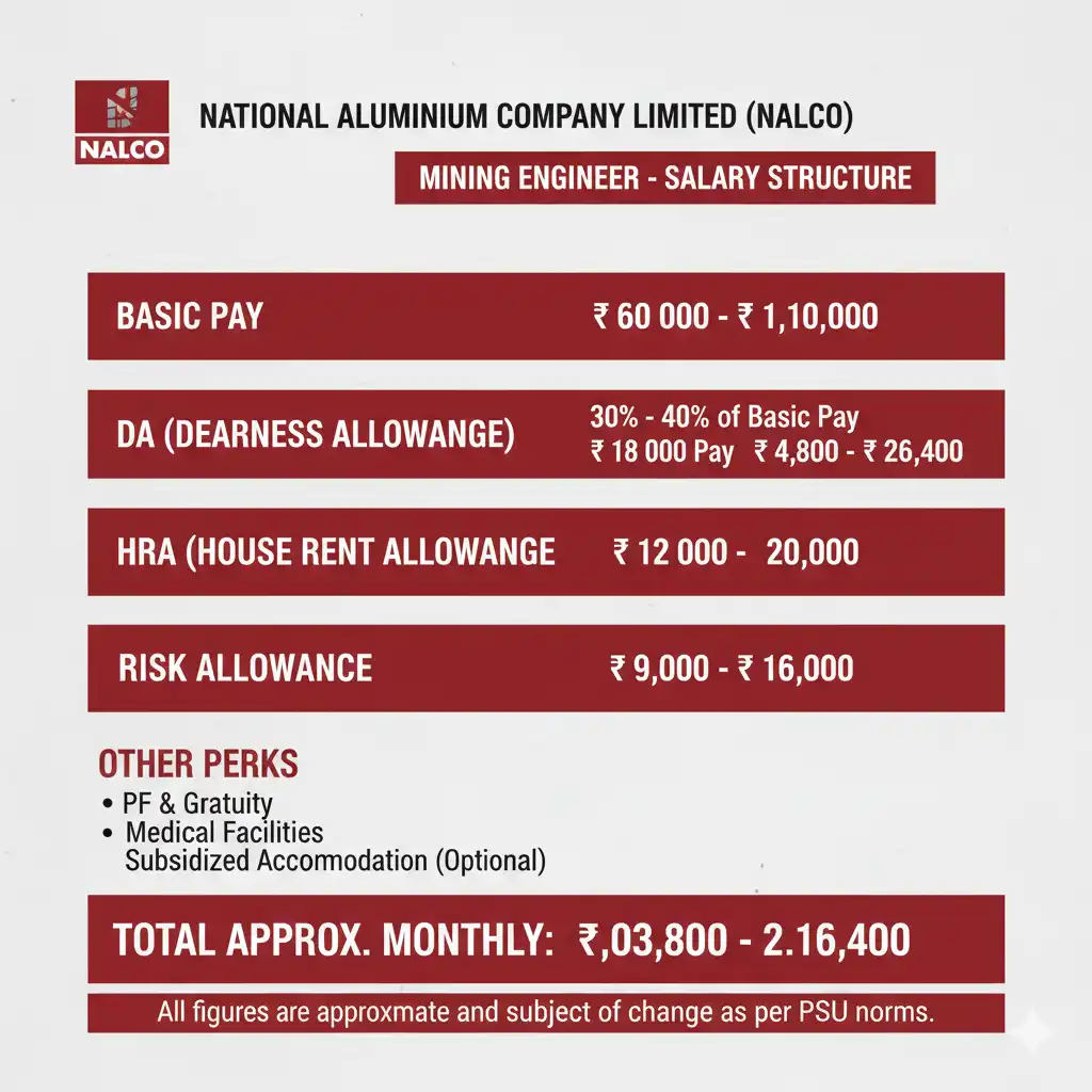 NALCO Mining Engineer Salary Per Month