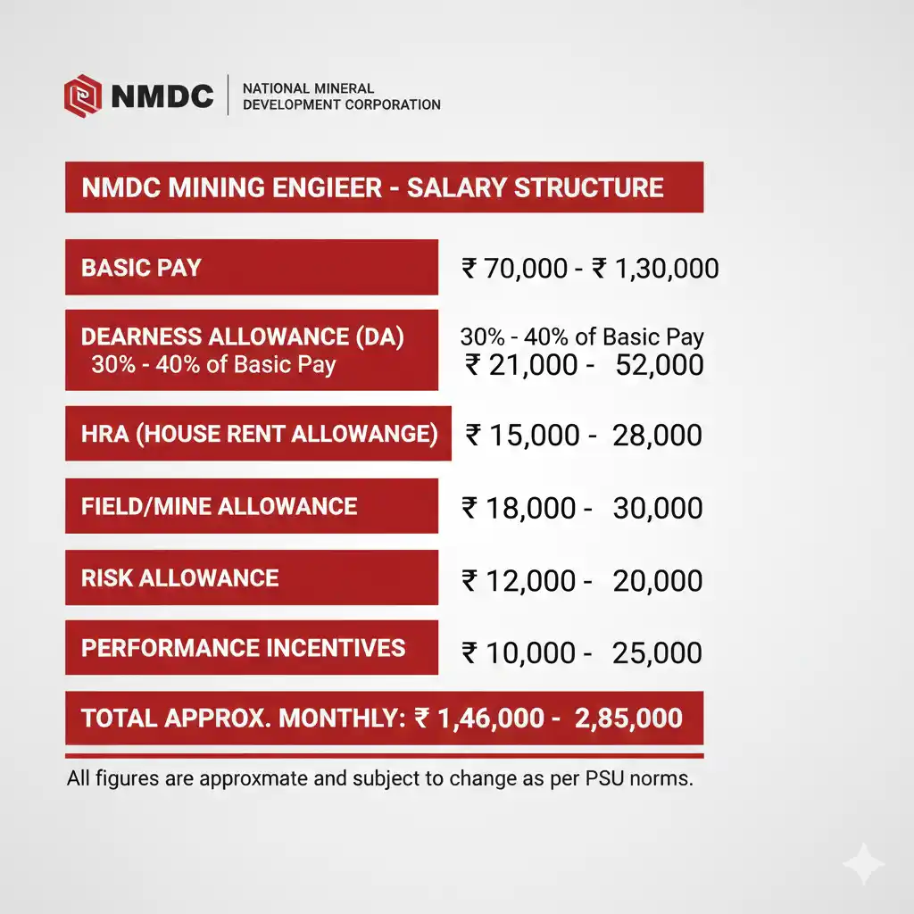NMDC Mining Engineer Salary Per Month