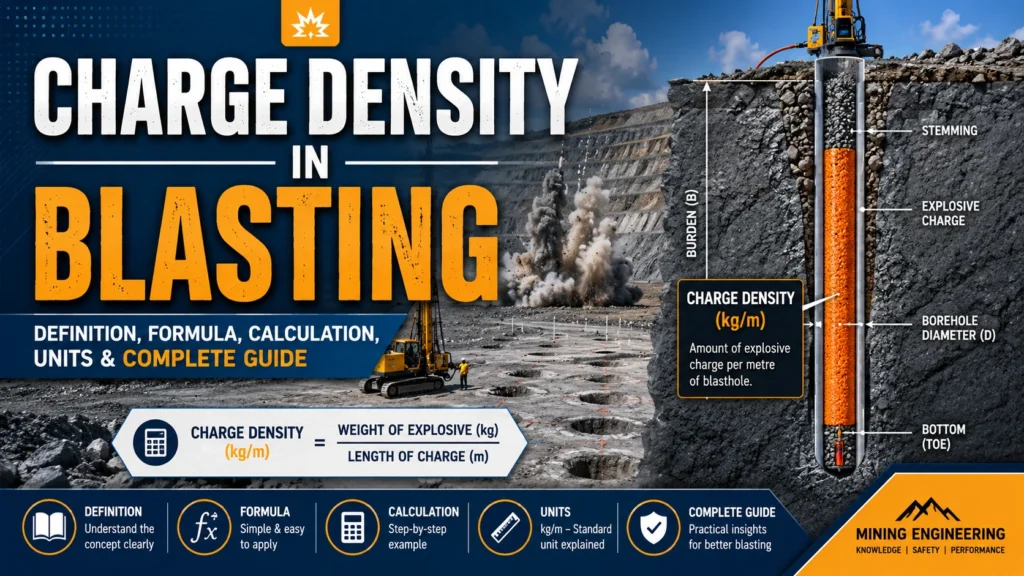 Charge Density in Blasting – Definition, Formula, Calculation, Units & Complete Guide