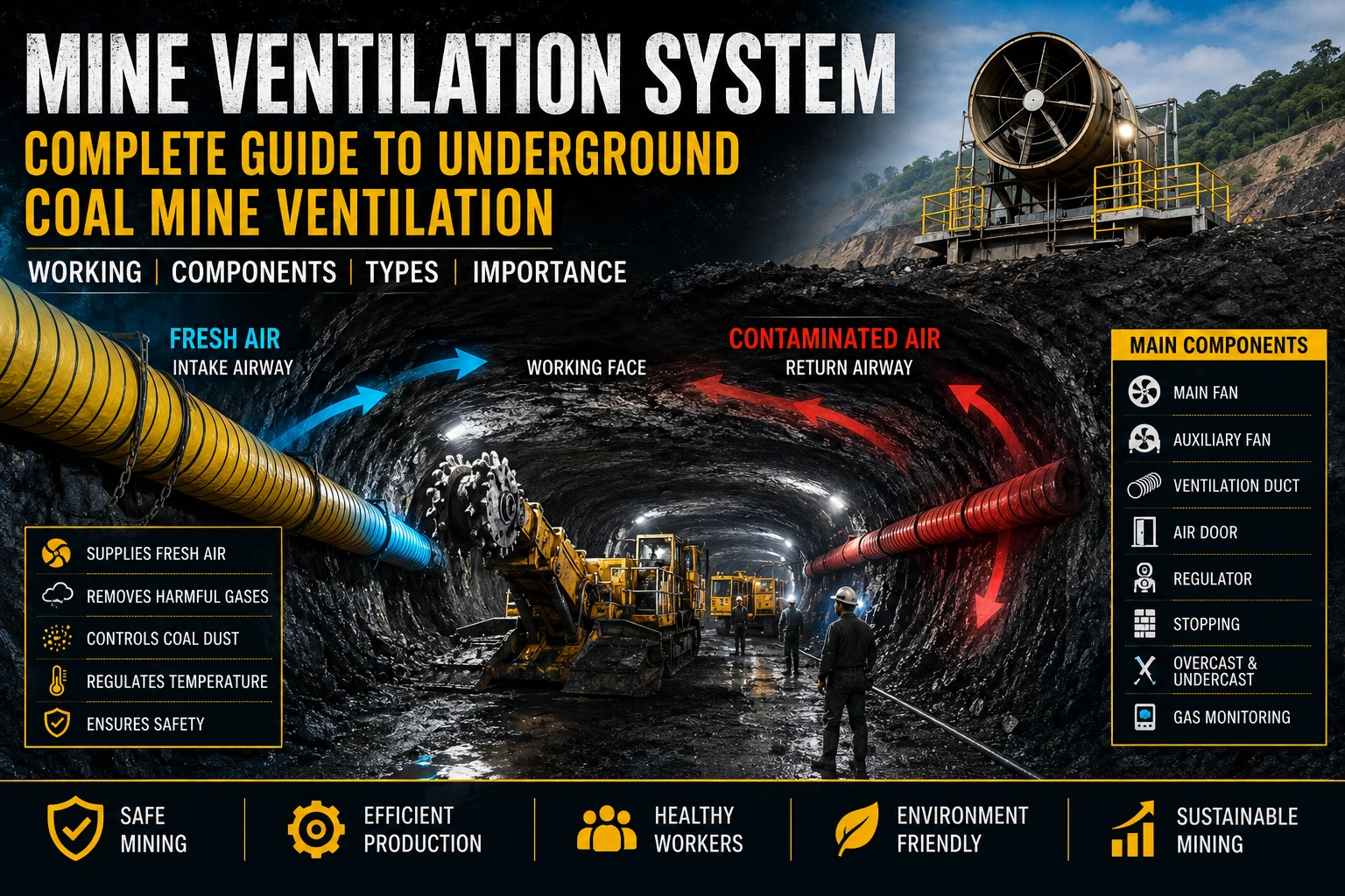 Mine Ventilation System: Working, Types, Components And Importance In ...